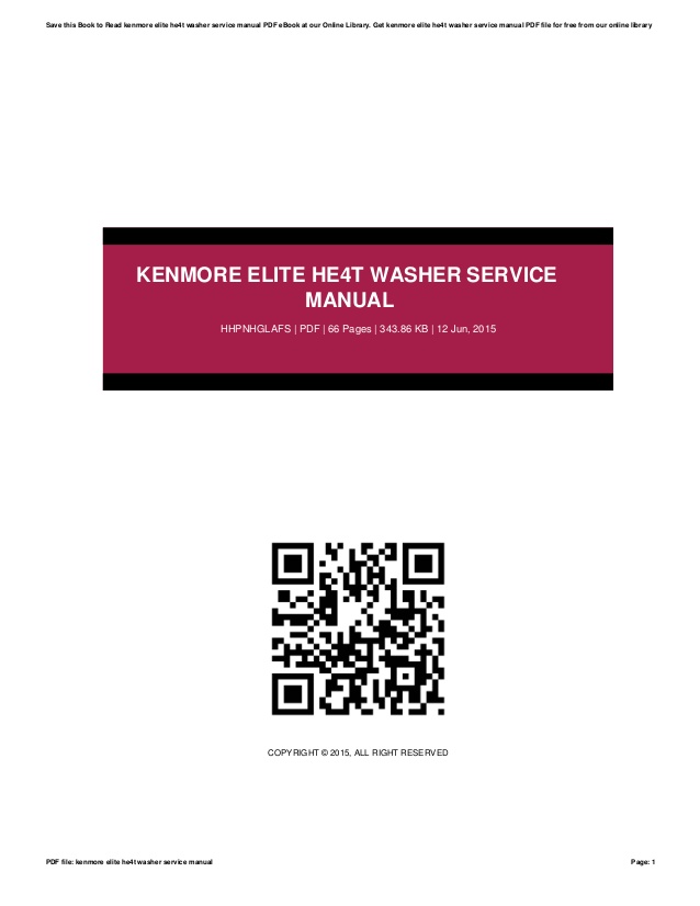 Kenmore elite he4t washer manual pdf